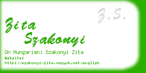 zita szakonyi business card